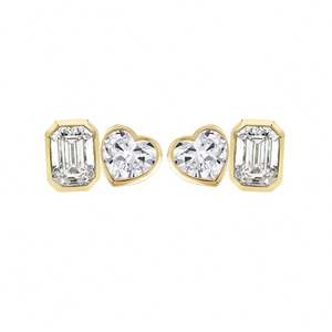 Gemnel Boucles d'oreilles coeur en argent 925 avec diamant Bijoux fins pour femmes baguette Poire brillant Boucles d'oreilles - Product Image 1