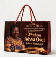 Sac cadeau de condoléances funéraires épais imprimé avec logo personnalisé, grande taille, livraison rapide, faible MOQ
