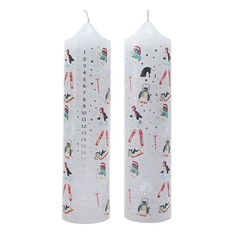 Christmas elements printed patterns 1-25 countdown numerals decorated candles Christmas gifts decorated with candles