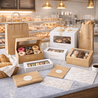 Boîtes à donuts HONPAK avec insert pour boulangerie, café, dessert, pain, pâtisserie, donuts, macarons, emballage en papier avec logo