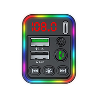 Transmetteur FM sans fil pour voiture 5.0, stéréo, prise en charge de la carte SD, APE/FLAC, double chargeur USB 3.1A rapide, lumière ambiante colorée