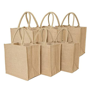 Eco-Friendly Custom Logo <strong>Printed</strong> Linen Women's <strong>Tote</strong> <strong>Jute</strong> <strong>Bag</strong> Recycled Rope Handle Reusable Travel &amp; Gift Shopping Handbag Button - Product Image 1