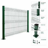 Panneau de clôture en treillis soudé 3D professionnel, à double fil, revêtu de PVC, pour maison, jardin, autoroute, kit d'installation facile