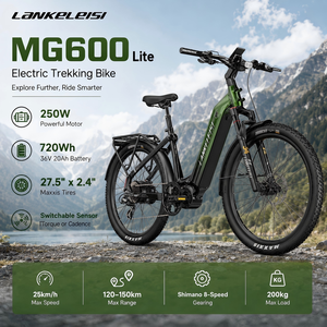 Bicicleta Eléctrica Híbrida Lankeleisi MG600 Lite, Stock UE, Batería Grande de 720Wh, 250W, Sensor de Torque, Bicicleta Eléctrica de Trekking y Carretera - Product Image 1