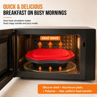 Plaque de cuisson micro-ondes avec couvercle, ensemble de cuisson pour micro-ondes, cuiseur à œufs, ustensile de cuisson en silicone antiadhésif pour 2 œufs pochés