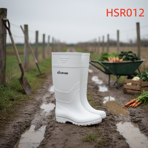 รองเท้าบูทยางกันน้ำสีขาว ZYF สำหรับล้างรถ ใช้งานได้ทุกสภาพอากาศ เหมาะสำหรับทำสวน ทำความสะอาดง่าย ผลิตจากพีวีซีแบบขึ้นรูปชิ้นเดียว รุ่น HSR012 - Product Image 1