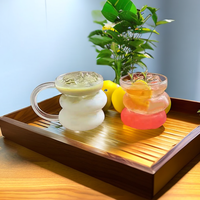 Tasse à café irrégulière en verre borosilicate transparent résistant à la chaleur, idéale pour le lait