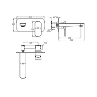 Pour Empolo moderne luxe simple laiton robinet d'eau dissimulé salle de bain robinet mural pour hôtel appartement toilette luxe salle de bain