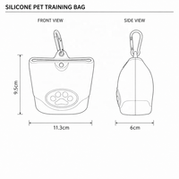 Sac à nourriture pour chien en silicone, étanche, sans BPA, portable, pour l'entraînement, sac de taille pour animaux de compagnie pour l'extérieur