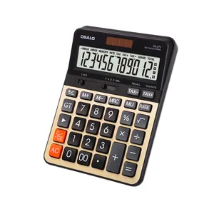 High-End Calculadora Plástica Grande Display Dual Power Calculadora Escritório LCD de 12 dígitos Desktop Business Tax Calculator