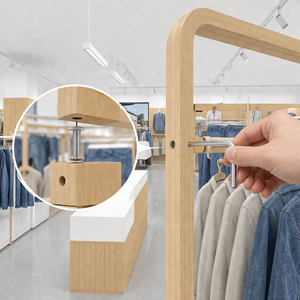 Set di Espositori Regolabili in Acciaio Inox per Negozi, Moderni e Resistenti, Personalizzabili per Boutique di Abbigliamento - Product Image 3