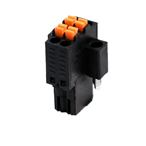 KF2EDGKEF-2.54mm Pitch 2 Pins Black Orange 28-20AWG Copper PA66 Insulation 5A Push-In/Plug-In <b>Terminal</b> Block 8MM Stripping - Product Image 2