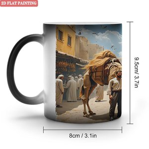 Mug en céramique noir givré 11 oz, changeant de couleur à la chaleur, tasse vierge, cadeau de remerciement pour clients d'entreprise - Product Image 1