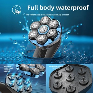 Electric Rotary <b>Razor</b> for Men Magnetic Floating Bald <b>Head</b> Shave IPX6 Waterproof Wet Dry Shaving Machine - Product Image 3