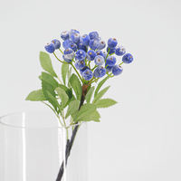 Bouquet de fleurs artificielles miniatures de myrtilles givrées en gros pour la décoration intérieure, accessoires de photographie et présentation en cuisine