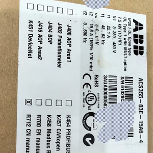 ACS355-03E-15A6-4 ACS355 ซีรีส์ 7.5kW 380-480V 3 เฟส IP20 PLC - Product Image 3