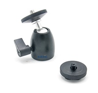 Fotografía 360 Giratorio Mini Ball Head 1/4 "Rosca con Adaptador de Zapata para Cámara, Luz LED, Monitor, Video y Videocámaras
