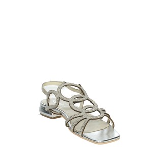Sandali bassi da donna K-9481 di tendenza alla moda in stile grigio con chiusura lacci leggera e soletta in TPR antiscivolo - Product Image 5