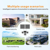 Caméra de sécurité extérieure 4G LTE AOV à quatre objectifs, 8MP CMOS, Pan/Tilt, audio bidirectionnel, détection de suivi humain intégrée – Approvisionnement direct usine