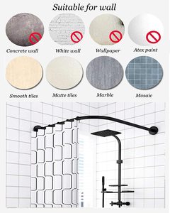 Extensible 304 inoxydable en forme de L salle de bain baignoire coin douche tringle à rideau support perceuse installation gratuite pour salle de bain - Product Image 6