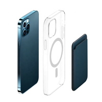 Portefeuille magnétique Porte-cartes en cuir PU Porte-cartes magnétique pour téléphone portable Pochette pour cartes de téléphone Étui portefeuille