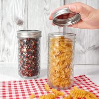 Bocaux en verre à large ouverture de 120 ml, 250 ml, 350 ml, 500 ml, avec couvercle hermétique, pour aliments, confiture, miel, cornichons
