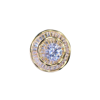 Petite broche simple pour homme, fleur de poitrine, épingle de col de costume, cercle géométrique en cuivre et zircon, badge tendance, boucle de chemise pour femme
