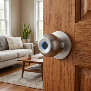 Aluminum Smart <b>Knob</b> Lock Home Indoor Bedroom Hotel Fingerprint High Security Handle FK-51 FK-51 - Product Image 1