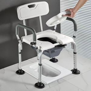 Chaise de douche Zhuomao avec accoudoirs et dossier, en alliage d'aluminium, hauteur réglable sur 6 niveaux, équipement de sécurité pour salle de bain - Product Image 2