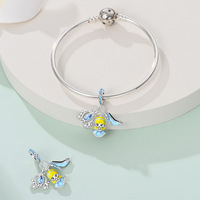 Breloques en argent S925 style conte de fées, licorne, princesse, clown, grande roue, pour bracelets DIY, vente en gros, directement de l'usine