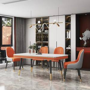 Table à manger extensible en céramique avec dessus en carrelage, style nouveau, jambes déformées colorées - Product Image 5