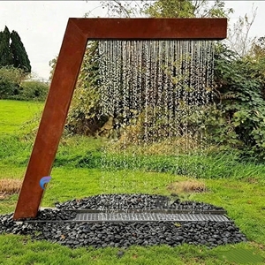 Stainless Steel Freestanding LED Rain Curtain Water Fountain For Villa Pool Garden - Product Image 3