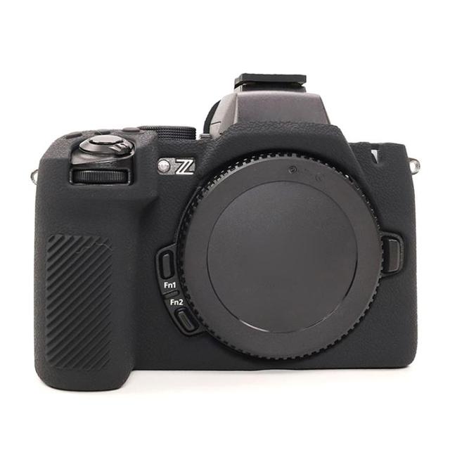 For Nikon Z5II Camera Cover, Litchi Pattern Soft Silicone Skin Case Protective Cover Full Body Wrap (Black)