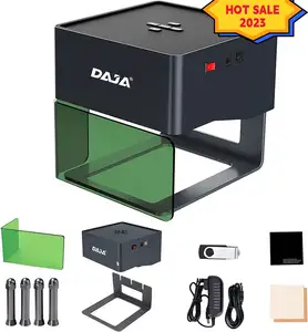 DAJA DJ6 Mini DIY lazer gravür ve kesme makinesi lazer gravür ahşap deri cam için 3W lazer yazıcı