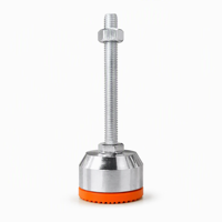 Pieds de nivellement réglables robustes D40*M8*L80 en acier au carbone avec patin antidérapant en PVC M8