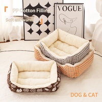 Lit pour chien de petite à moyenne taille, lit pour animaux de compagnie d'intérieur chaud toute saison avec matériau en polyester respirant