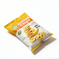 Emballage personnalisé pour chips de banane avec impression de logo, emballage alimentaire en plastique, petite pochette, emballage en bande perforée, sachets pour chips de banane