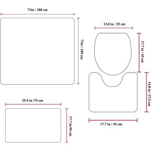 Ensemble de salle de bain 4 pièces imperméable et durable rideau de douche antidérapant couvercle de toilette et tapis de bain tapis pour la décoration intérieure - Product Image 2