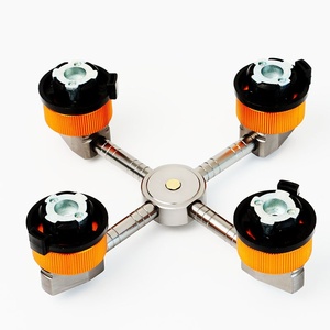 Konektor adaptor kompor, konverter tangki Gas, konektor pembakar, adaptor dengan 4 port untuk piknik BBQ berkemah di luar ruangan - Product Image 2