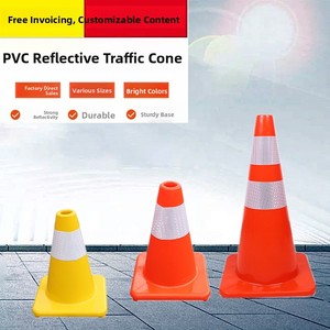 Cono de carretera de PVC reflectante pequeño de 30cm, cono de seguridad de 70cm, Cubo de helado y cono de barricada para seguridad vial y advertencia - Product Image 3