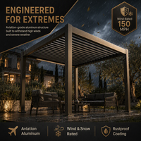 Pergola Bioclimatique Étanche à Lames Orientables avec Télécommande pour Villa Moderne, Hôtel, Jardin, Terrasse et Applications Extérieures