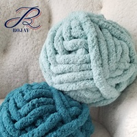 Bojay Yarn in Skeins Wholesales Knit Giant Soft Velvet Crochet Polyester Hand Knitting Chunky Chenille Velvet Jumbo Hank Yarn