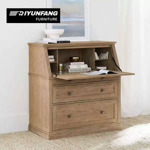 Ensemble de <span class=keywords><strong>commode</strong></span> et <span class=keywords><strong>lit</strong></span> en bois massif chêne vieilli Mobilier de chambre à coucher en acier inoxydable au design vintage moderne pour le salon 3 tiroirs - Product Image 5