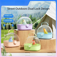 Cage à oiseaux portable de petite taille pour oiseaux et hamsters, mini cage de promenade pour perroquet avec motif pivoine