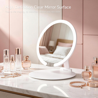 Miroir de maquillage LED intelligent avec interrupteur à induction, arrêt programmé, fonction mémoire, miroir de vanité pliable