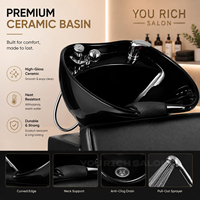 Fauteuil de lavage premium confortable pour salon, unité de lavage durable pour salon de coiffure, barbier et spa
