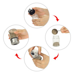 Moulin à épices en acier inoxydable pour la cuisine domestique - Bouteilles en verre de 70 ml, solution complète pour les moulins à poivre/sel et les moulins à café - Product Image 3