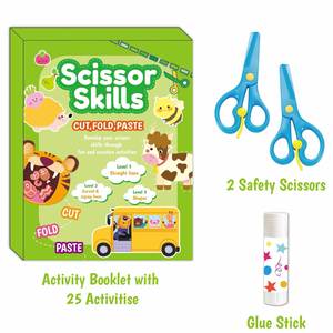 Kit d'activités créatives pour la motricité fine des enfants, activités créatives pour les enfants d'âge préscolaire, ciseaux sécuritaires pour les enfants, livre d'activités sur les compétences de la cisaille - Product Image 1