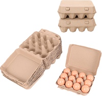Cartons à œufs en pâte de papier naturelle vierges style 3x4, supports et emballages pour œufs de poule frais