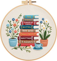 Kit de broderie pour débutants, motif arbre papillon, paysage, fils à broder, matériel, sac, bricolage, broderie 3D, point de croix, peinture murale